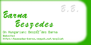 barna beszedes business card
